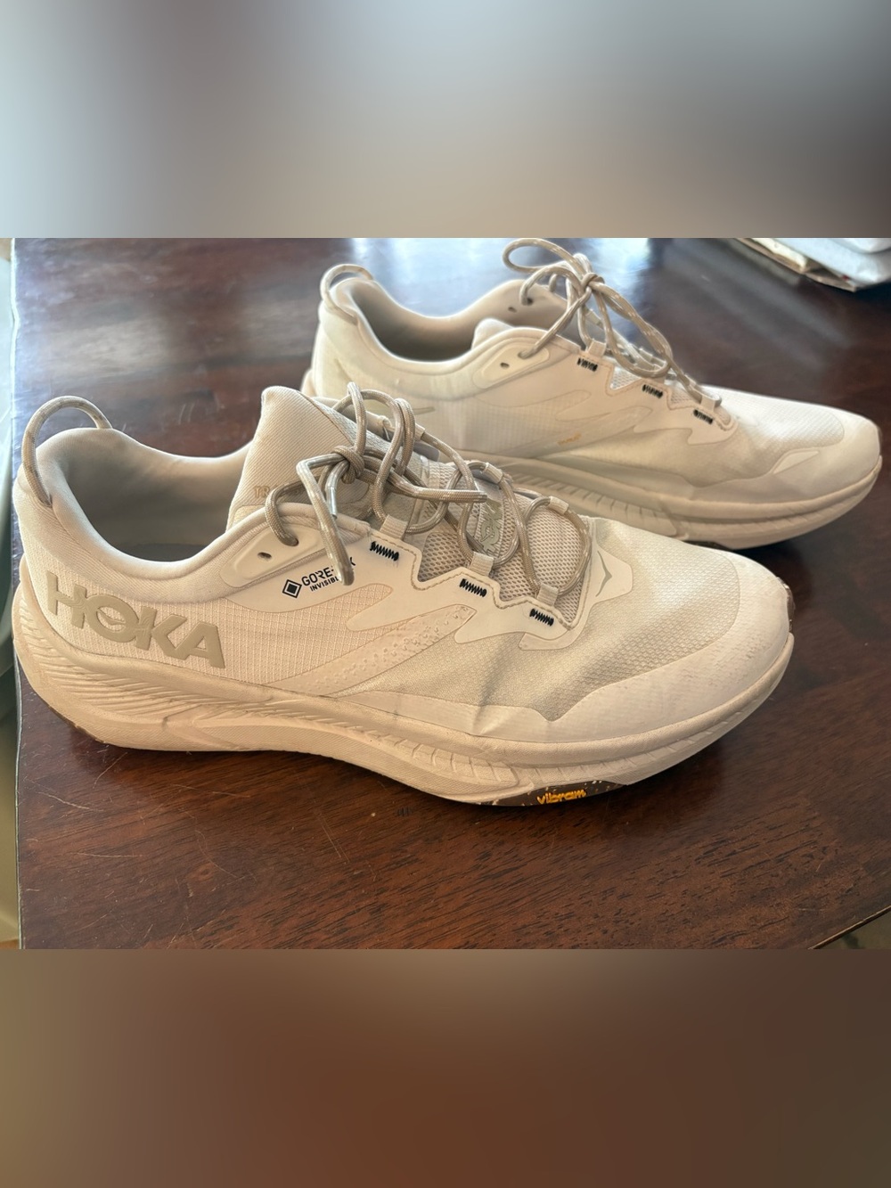 Hoka Men's Off-White/Light Tan Gore-Tex Trail Runners Size 14D